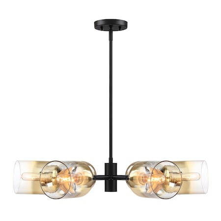 Designers Fountain Gatsby 6-Light Matte Black Mid-Century Modern Geometric Chandelier for Dining Rooms D306M-6CH-MB